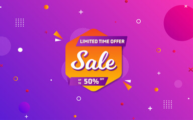 Limited time offer sale banner, Sale banner promotion template design.
