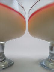panna cotta in beautiful transparent bowls