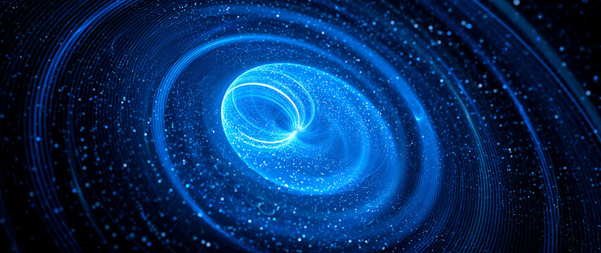 Blue glowing spinning spreader abstract widescreen background