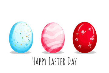 Watercolor easter egg style. Happy easter egg day decoration banner