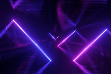 Cyber punk glow banner, 3d render illustration dark background, futuristic Sci-Fi abstract blue and purple neon light, glowing line, violet neon laser light, tunnel, corridor, virtual reality scene © ART STOCK CREATIVE