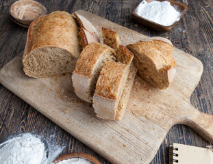 fresh delicious bread made from flour and other natural products