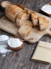 fresh delicious bread made from flour and other natural products