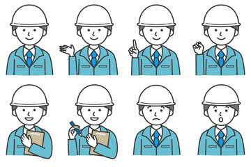 人 作業着 ヘルメット 帽子 AI 素材 イラスト ベクター