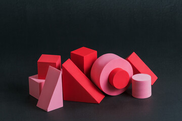 Geometric shapes of different colors and sizes