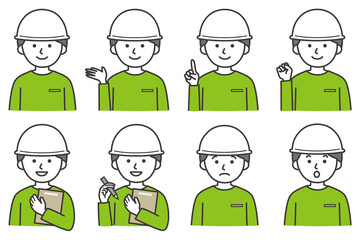 人 シャツ 長袖 ヘルメット 帽子 AI 素材 イラスト ベクター
