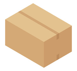 段ボールのイラスト素材_アイソメトリック