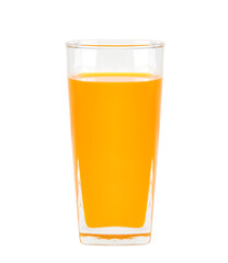 Orange juice glass Isolated on white background