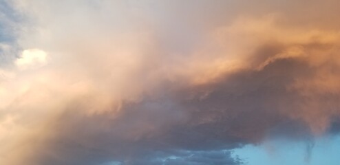 Fiery Mountain Sunset with Orange Clouds from Denver Colorado 
