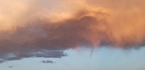 Obraz na płótnie Canvas Fiery Mountain Sunset with Orange Clouds from Denver Colorado 