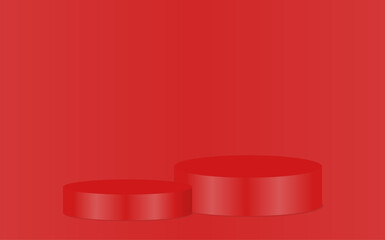 empty stage or base for products or prizes 3d in red color