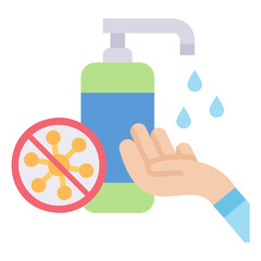 Hand Sanitizer Cleaning Protection flat icon. Can be used for digital product, presentation, print design and more.