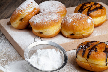fried in oil Berlin donuts with stuffing