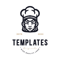 chef character template logo. vector