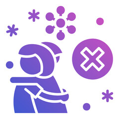 No Hug Social Distancing flat gradient icon. Can be used for digital product, presentation, print design and more.