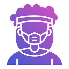 Face Shield with Personal Protective Equipment woman flat gradient icon. Can be used for digital product, presentation, print design and more.