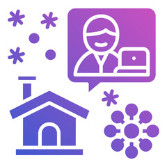Fototapeta premium Stay At Home flat gradient icon. Can be used for digital product, presentation, print design and more.