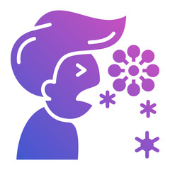 Cough Coronavirus people flat gradient icon. Can be used for digital product, presentation, print design and more.