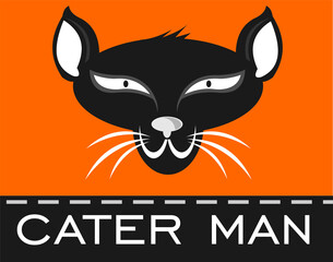 cartoon black cat head for your brand collection