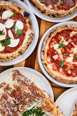 Italian pizza in restaurant
