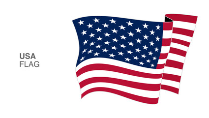 United States Flag Waving Wind vectors_19