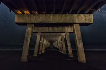 Fototapeta na wymiar Under the Tybee Island pier