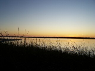 sunset over lake in South Carolina