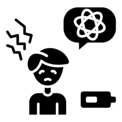 Fatigue Coronavirus Symtom Fever glyph icon. Can be used for digital product, presentation, print design and more.