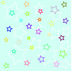 blue sky with colorful childish stars. the innocence and happiness of children is priceless
