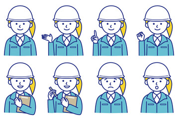 人 作業着 スーツ ワイシャツ ヘルメット 帽子 AI 素材 イラスト ベクター