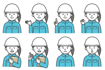 人 作業着 ヘルメット 帽子 AI 素材 イラスト ベクター