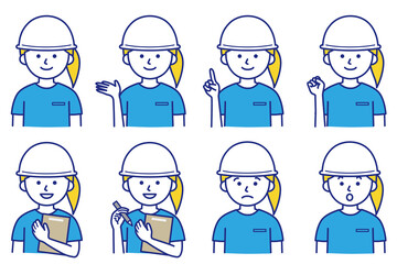 人 シャツ 半袖 ヘルメット 帽子 AI 素材 イラスト ベクター