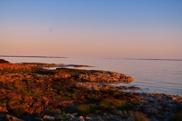 sunset on the coast of Vilsandi island Estonia