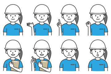 人 シャツ 半袖 ヘルメット 帽子 AI 素材 イラスト ベクター