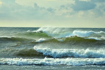 wave breaking on the beach in Vilsandi island Estonia