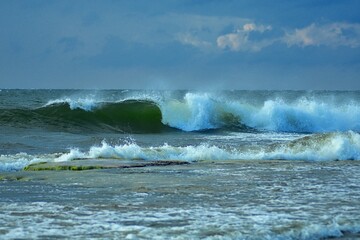 waves crashing on the beach of Vilsandi island Estonia