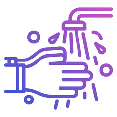 Wash your hand with water line gradient icon. Can be used for digital product, presentation, print design and more.
