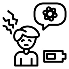 Fatigue Coronavirus Symtom Fever line icon. Can be used for digital product, presentation, print design and more.