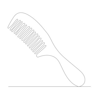 recommend clip art: hairbrush contour one line sketch vector