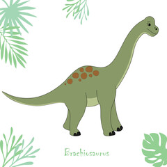 Vector illustration of the dinosaur Brachiosaurus isolated on white background.