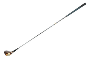 Golf club isolated on white background. Golf club with wooden panel