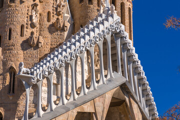 Exterior view from la sagrada Familia Basilica in Barcelona, Spain