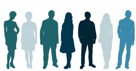 people silhouette ,on white background, vector