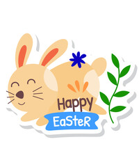 easter card with rabbit