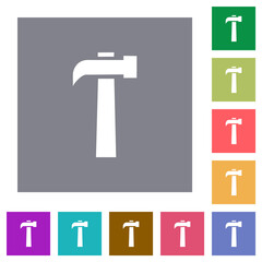 Old hammer square flat icons