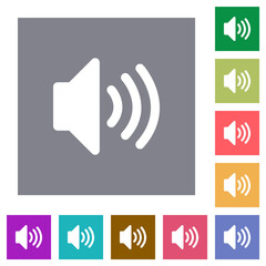 Volume solid square flat icons