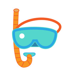 Cartoon Scuba diving mask and snorkel. Vector illustration