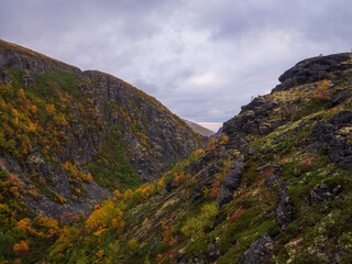 North Russia Khibiny mountains in autumn . Murmansk region