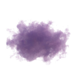 3d render. Shapes of abstract violet cloud, clip art isolated on white background.