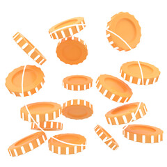 3D rendered. Simple casino poker chips in the air.